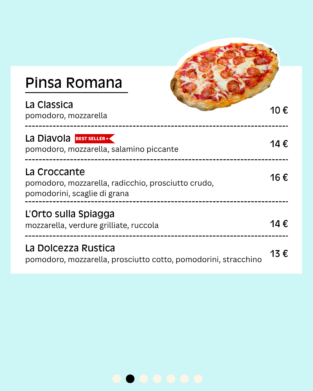 Menu 2026 sito Pinsa Romana