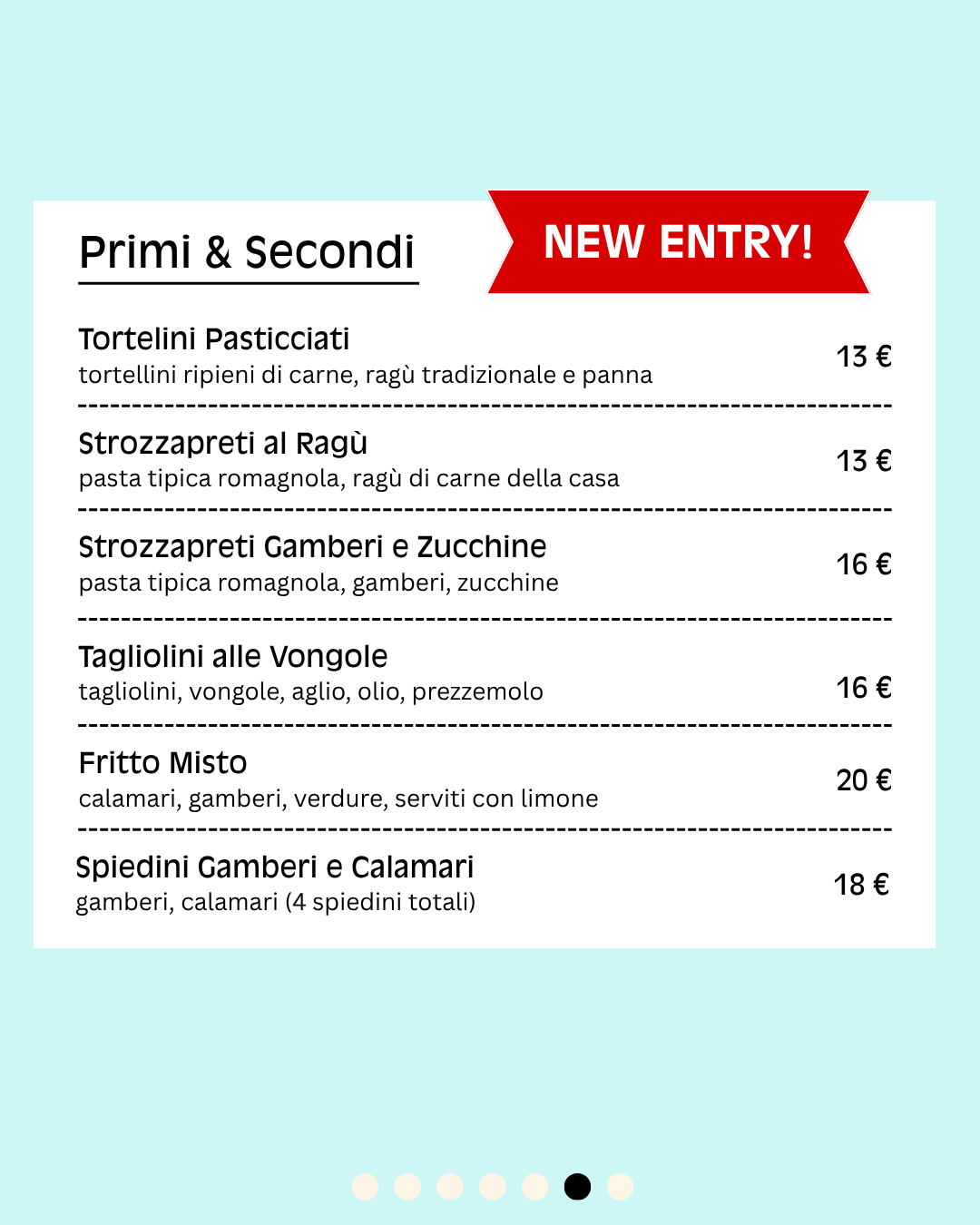 Menu 2026 sito Primi & Secondi