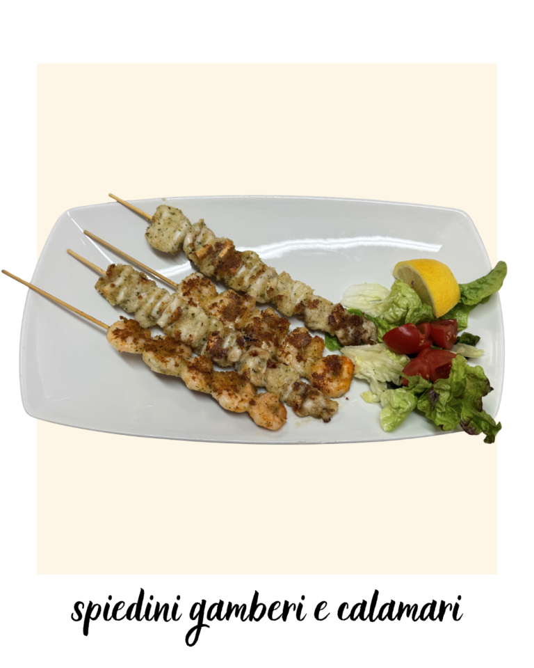 Giugno spiedini gamberi e calamari
