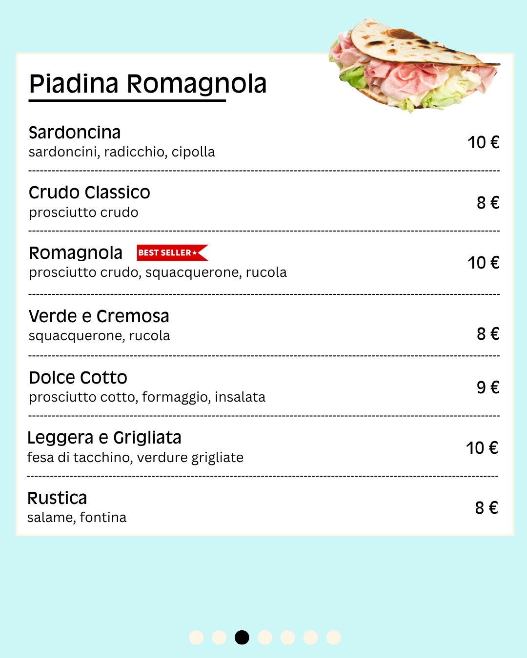 Menu 2026 sito Giugno Piadina Romagnola
