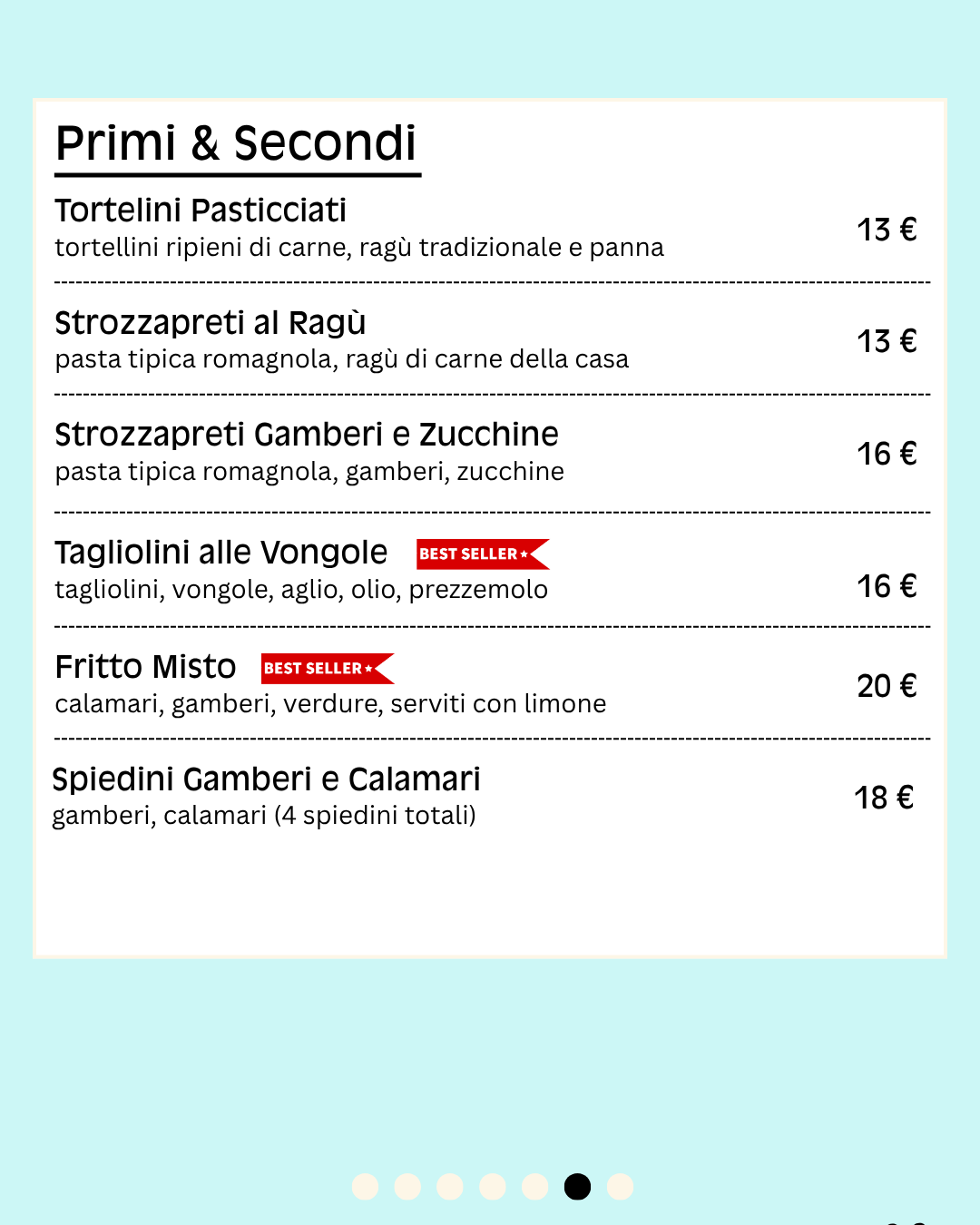 Menu 2026 sito Giugno Primi & Secondi